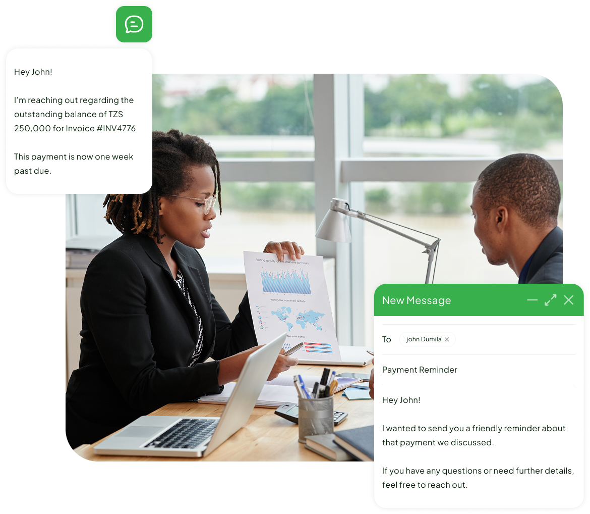 Microfinance customer communication dashboard